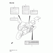 Схема вузла: Інформаційні наклейки (Gsx-r1000ufl1 e21) для Suzuki GSX-R1000