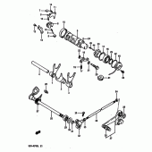 Схема узла: Копирный вал & Вилки & Вал переключения для Suzuki GSX-R750