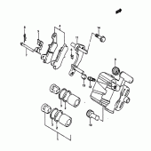 Схема узла: Задний тормозной суппорт для Suzuki DR650 DR650S