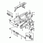 Схема вузла: Задній важіль підвіски (Model l/m/n/p) для Suzuki DR350