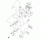 Схема вузла: Кріпильні елементи переднього обтічника для Suzuki DR800