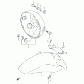 Схема вузла: Переднє крило (Gsf600s/us/t/ut/v/uv/w/uw/x/ux) для Suzuki GSF600 Bandit