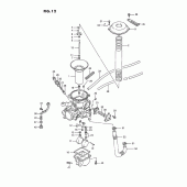 Схема вузла: Карбюратор (Rear)(model h/j/k/l/m/n/p/r) для Suzuki VS1400 Intruder 1400