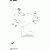 Схема вузла: Паливний бак (Ls650L6 E28) для Suzuki LS650 Boulevard S40