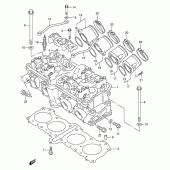 Схема вузла: Головка циліндра (Model t/v/w) для Suzuki RF900