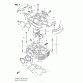 Схема вузла: Задня головка циліндра & Прокладка головки & Свічка запалювання Suzuki VZ1500 Boulevard M90