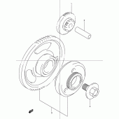 Схема вузла: Привід стартера для Suzuki GSF600 Bandit S