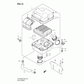 Схема узла: Воздушный фильтр для Suzuki SV1000