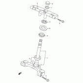 Схема узла: Рулевая траверса (Model w/x/y/k1/k2) для Suzuki GSX600 Katana
