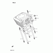 Схема узла: Цилиндр для Suzuki DR200 DR200