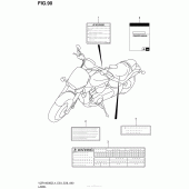 Схема вузла: Інформаційні наклейки (Vzr1800Bzl4 E03) для Suzuki VZR1800 Boulevard M109R BOSS