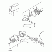 Схема узла: Поворотники (E39) для Suzuki TS250