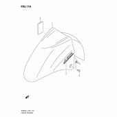 Схема узла: Переднее крыло (An650al1 e24) для Suzuki AN650 Burgman (EU analogue of SkyWave)