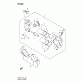 Схема узла: Передний тормозной суппорт для Suzuki DL650 V-Strom