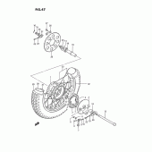 Схема вузла: Заднє колесо Suzuki TS185