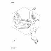 Схема вузла: Фара (Sv650sk8/sk9/sak8/sl0/sal0/sul0 e24) для Suzuki SV650