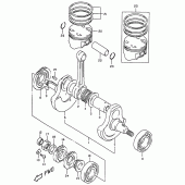 Схема вузла: Колінчастий вал & Поршень для Suzuki DR350