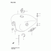 Схема узла: Топливный бак (Model k5/k6) для Suzuki GZ250 Marauder