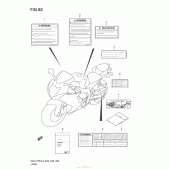 Схема вузла: Інформаційні наклейки (E33) для Suzuki GSX-R750