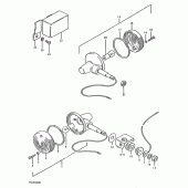 Схема узла: Поворотники (E16,  e18) для Suzuki TS250