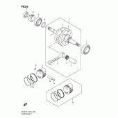 Схема узла: Коленчатый вал & Поршень для Suzuki DR-Z70