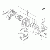 Схема узла: Задний тормозной суппорт для Suzuki GSX750 Katana