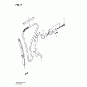 Схема вузла: Ланцюг ГРМ & Натягувач & Заспокоювач для Suzuki GSF650 Bandit S