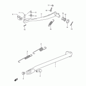 Схема узла: Подножка & Задний тормоз для Suzuki DR250