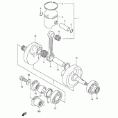 Схема узла: Коленчатый вал & Поршень для Suzuki RM125