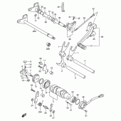 Схема вузла: Копірний вал & Вилки & Вал перемикання для Suzuki GSX-R750
