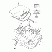 Схема вузла: Кришка багажника та замок (Model m) для Suzuki GSX250 Across