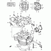 Схема вузла: Головка циліндра для Suzuki DR650 DR650R