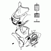 Схема вузла: Передній обтічник (E2, e22) для Suzuki RGV250