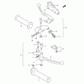 Схема узла: Ручки руля для Suzuki GSX750 Katana