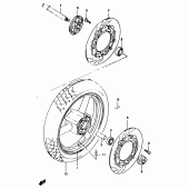 Схема вузла: Переднє колесо (Gsf1200sav/saw/sax/say) для Suzuki GSF1200 Bandit