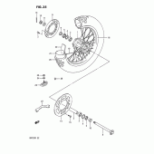 Схема вузла: Заднє колесо (Model k) для Suzuki RM125