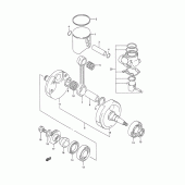 Схема узла: Коленчатый вал & Поршень (Model p) для Suzuki RM250