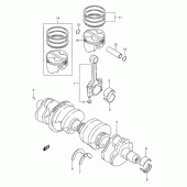 Схема узла: Коленчатый вал & Поршень для Suzuki GSX750 Katana