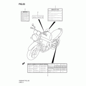 Схема вузла: Інформаційні наклейки для Suzuki GS500