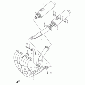 Схема вузла: Вихлопна система (Model s/t/v/w) для Suzuki GSX-R1100