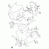 Схема вузла: Кріплення обтічників (Model s/t/v/w) для Suzuki GSX-R1100