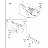 Схема вузла: Бічна кришка/кришка ланцюга Suzuki DR-Z110