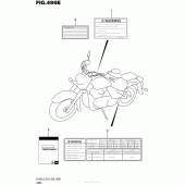 Схема вузла: Інформаційні наклейки (Vl800Tl5 E33) для Suzuki VL800 Boulevard C50 BOSS