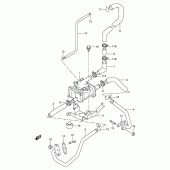 Схема вузла: Система індукції повітря (Model w/x/y/k1 e18, e22) для Suzuki TL1000