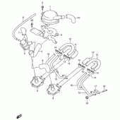 Схема вузла: Система індукції повітря (Model p/r e18/e39) для Suzuki RF600