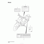 Схема вузла: Інформаційні наклейки (Vz800L4 E33) для Suzuki VZ800 Boulevard M50
