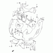 Схема вузла: Кріпильний елемент переднього обтічника для Suzuki GSX750 Katana