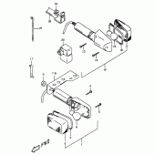 Схема вузла: Поворотники (Model w/x, e24) для Suzuki DR350