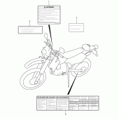 Схема вузла: Інформаційні наклейки для Suzuki DR-Z400 DR-Z400E