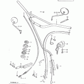 Схема узла: Руль & Тросики для Suzuki TS125